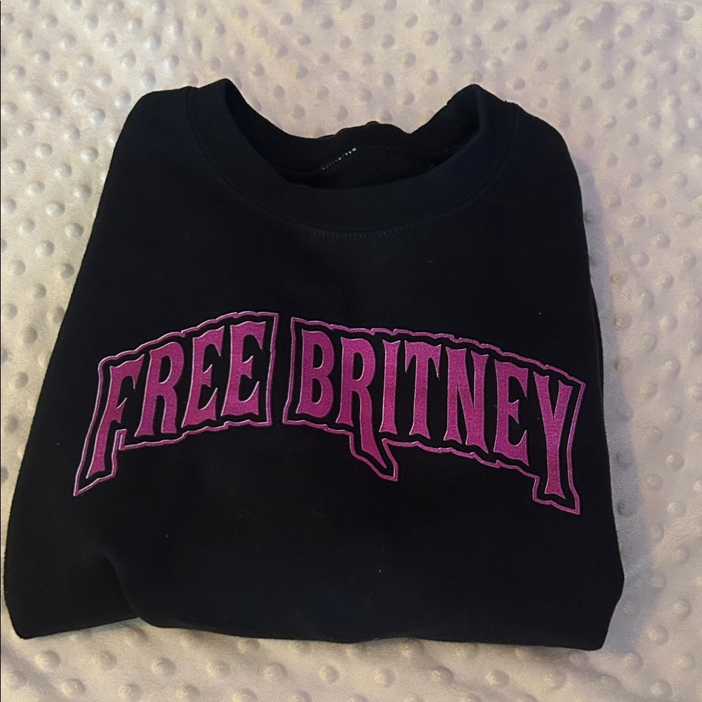 Black Free Britney Crewneck